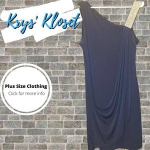 Navy Cocktail Dress w/ Embellished Strap - Size 16